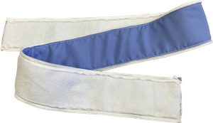 Housse isol&eacute;e pour tuyau de vapeur 1600*100 bleu (tissu non &eacute;lastique bleu ciel + P-300 + fermeture &eacute;clair &agrave; dents fines n&deg;5)